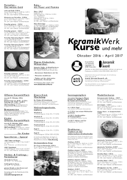 Halbjahresprogramm von Oktober 2016 bis April 2017