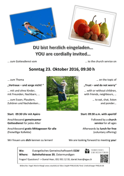 Einaldung zum Generationengottesdienst am