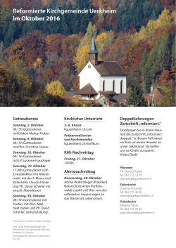 Reformierte Kirchgemeinde Uerkheim im Oktober 2016