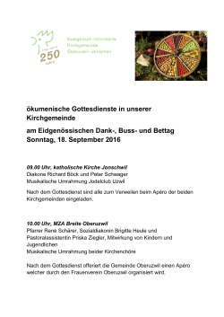 ökumenische Gottesdienste in unserer Kirchgemeinde am