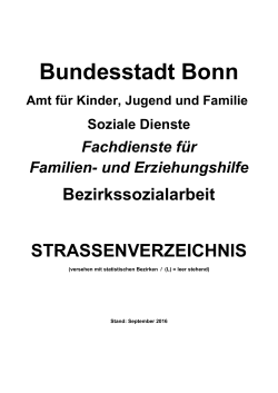 Strassenverzeichnis der Fachdienste für - Erziehungshilfen-Bonn
