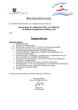 Bekanntmachung Bau- und - Markt Wernberg