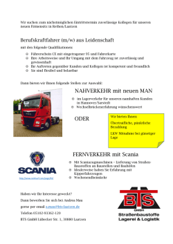 NAHVERKEHR mit neuen MAN ODER FERNVERKEHR mit Scania