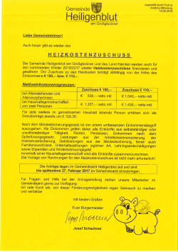Heizkostenzuschuss 2016/2017
