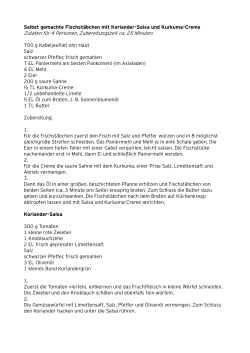 Selbst gemachte Fischstäbchen mit Koriander-Salsa und