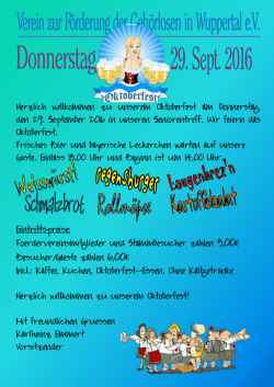 Herzlich willkommen zu unserem Oktoberfest am Donnerstag, den