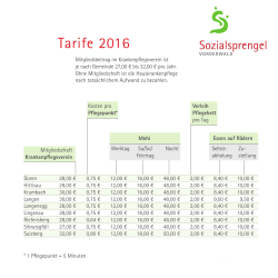 Tarifblatt 2016 - Sozialsprengel Vorderwald