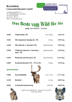 Wildangebot 38. – 41. KW - Kernchen Lebensmittelhandel GmbH