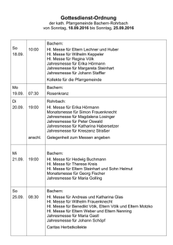 Gottesdienst-Ordnung - Pfarreiengemeinschaft Ottmaring