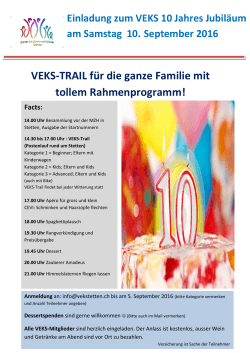 Einladung VEKS Jubiläum - VEKS Stetten, Verein für Eltern und