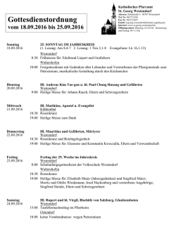 Gottesdienstordnung v. 18.9.2016