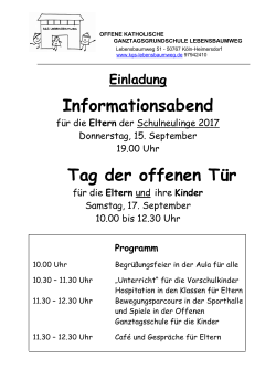 Plakat "TdoT + Infoabend"