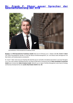 Dr. Frank F. Ebner neuer Sprecher der - Rohmert
