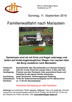 Flyer Pfarreiwallfahrt 2016