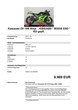 Detailansicht Kawasaki ZX-10R Ninja €,€KIBS/ABS