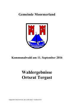 Ortsrat Tergast - Gemeinde Moormerland