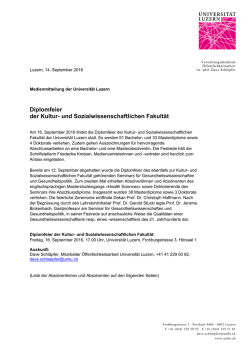 Diplomfeier der Kultur- und