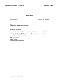 Drucksachen allgemein - Nieders&auml;chsischer Landtag