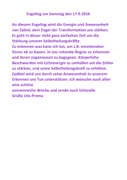 Informationen zum Engeltag am 17.09.