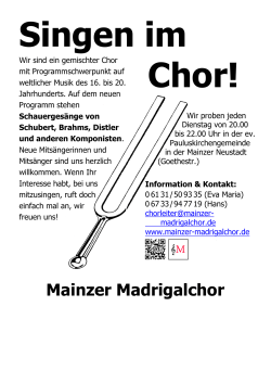 Singen im Mainzer Madrigalchor