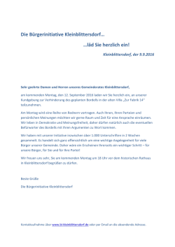 Einladung  - B&uuml;rgerinitiative Kleinblittersdorf