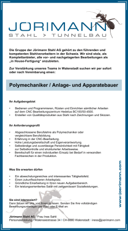 Polymechaniker / Anlage