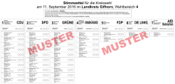 CDU SPD GRÜNE F PD AfD DIE LINKE
