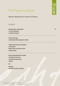 Festtagsvorschl&auml;ge - Restaurant VA BENE Chur