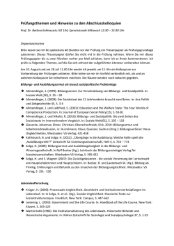 finden Sie ausführliche Hinweise zu den Abschlusskolloquien für