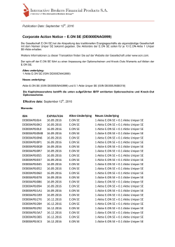 Corporate Action Notice – E.ON SE (DE000ENAG999)
