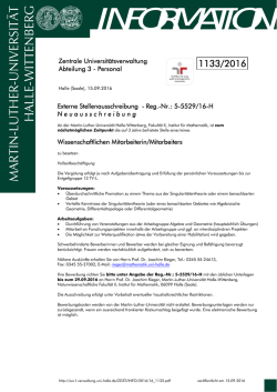 information - Zentrale Universit&auml;tsverwaltung - Martin