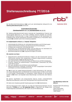77/2016: Controllerin (Sachbearbeiterin mit besonderen