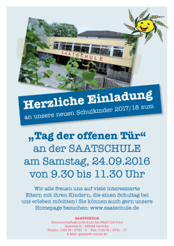 Herzliche Einladung - Saatschule Iserlohn