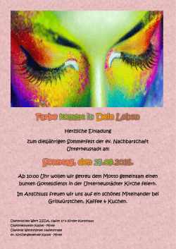 Herzliche Einladung zum diesj&auml;hrigen Sommerfest der ev