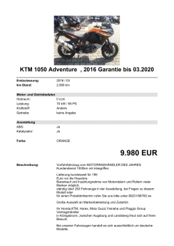 Detailansicht KTM 1050 Adventure €,€2016 Garantie