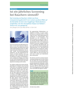 Ist ein j&auml;hrliches Screening bei Rauchern sinnvoll?
