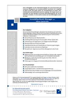 Immobilienfonds Manager - Personalberatung Dr. Schannath