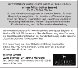 einen Mitarbeiter (m/w) - Ansage Zukunft