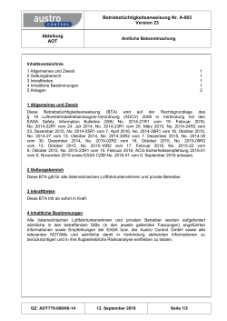 Betriebst&uuml;chtigkeitsanweisung Nr. A-003 Version 23