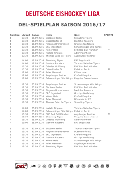 DEL-SPIELPLAN SAISON 2016/17
