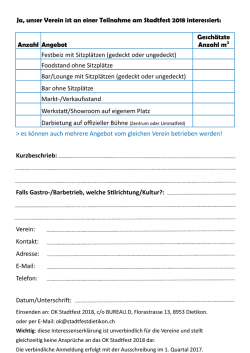 Ja, unser Verein ist an einer Teilnahme am Stadtfest 2018