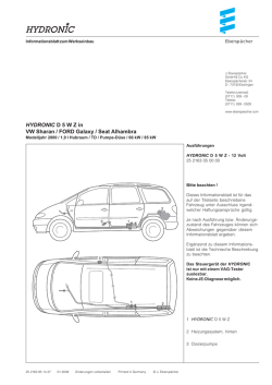 HYDRONIC D 5 W Z in VW Sharan / FORD Galaxy / Seat Alhambra