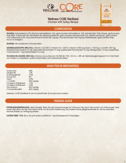 Page 1 wÄs CORE Wellness CORE Sterilised Chicken with Turkey
