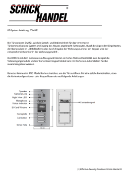 DT-System Anleitung /DMR21 Die T&uuml;rstationen DMR21