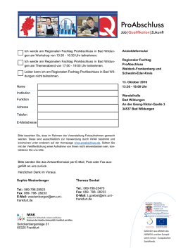 Ich werde am Regionalen Fachtag ProAbschluss in Bad