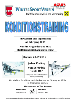 Infos zum Konditionstraining - Wintersportverein Spital am Semmering