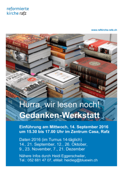 Hurra, wir lesen noch! Gedanken-Werkstatt