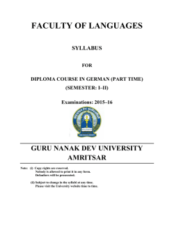DIPLOMA COURSE IN GERMAN PART TIME