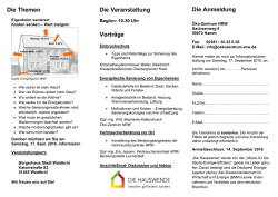 Die Themen Die Anmeldung Die Veranstaltung Vortr&auml;ge