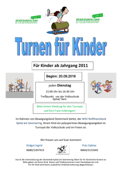 Infos zum Kinderturnen - Wintersportverein Spital am Semmering